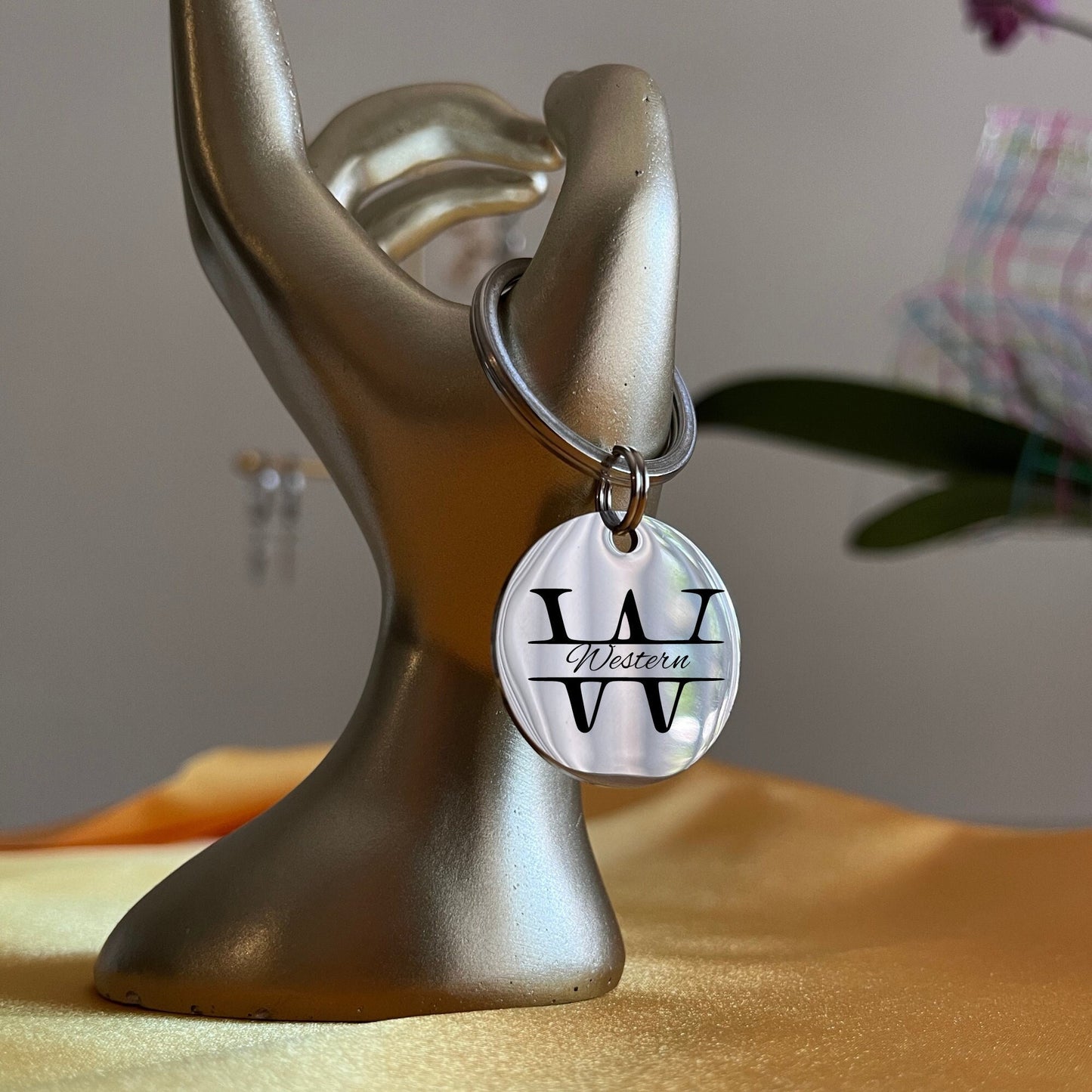 Personalized Initial Keychain: Stainless Steel Monogram, Custom Letter Gift