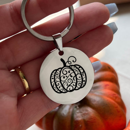 Personalized Pumpkin Keychain: Custom Name Thanksgiving Gift