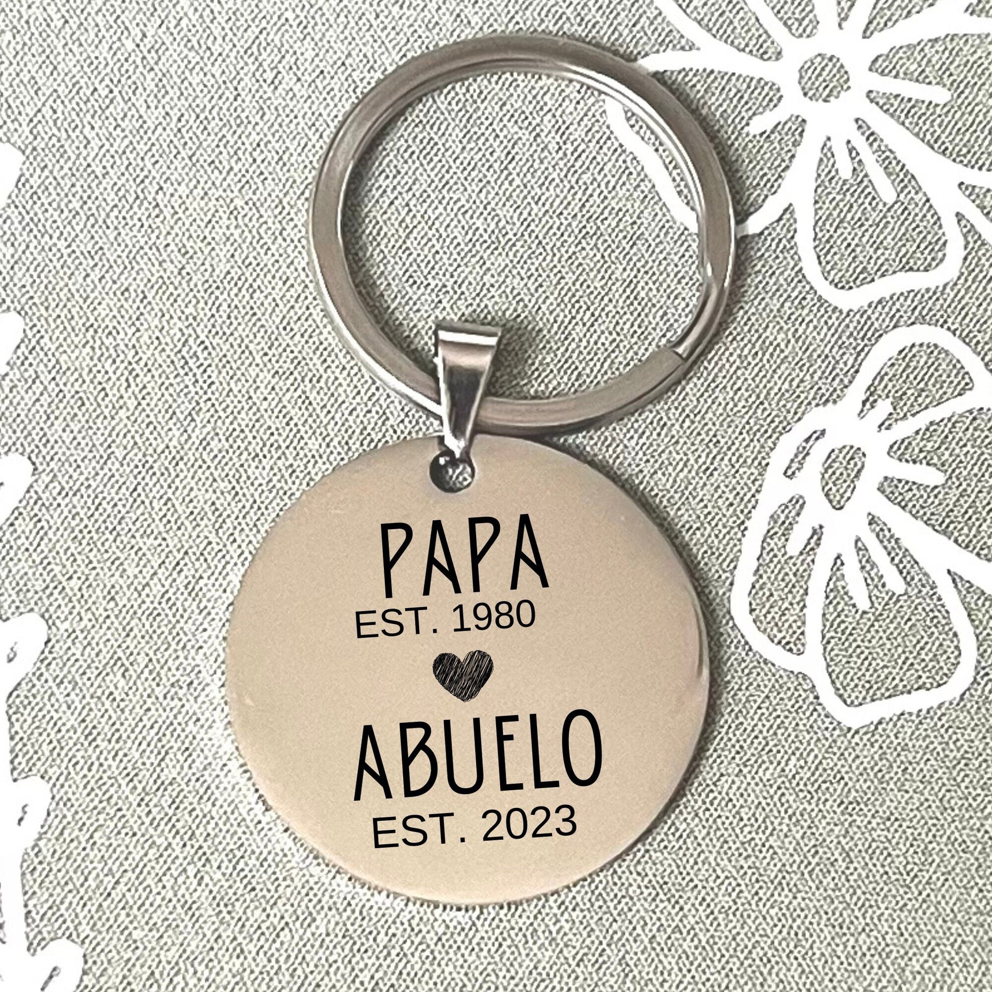 Papa Abuelo Christmas Keychain - Heartfelt Holiday Gift for New Grandpas