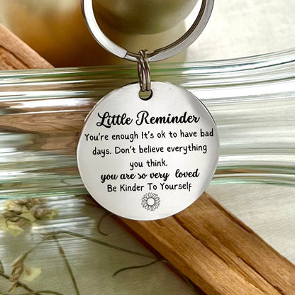 Personalized Stainless Steel Keychain: Inspirational Flower, Little Reminder