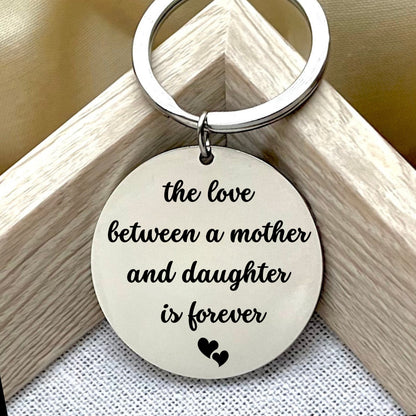 Personalized Mother Daughter Keychain: Engraved Stainless Steel Gift