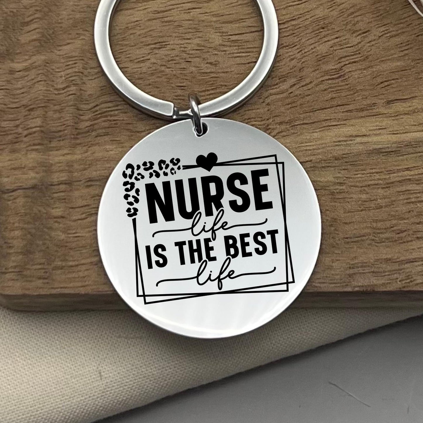 Personalized Nurse Keychain: Stainless Steel Appreciation Gift