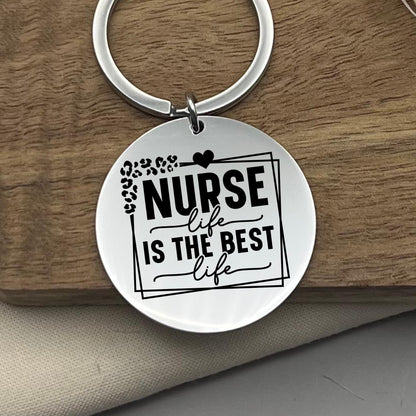 Personalized Nurse Keychain: Stainless Steel Appreciation Gift