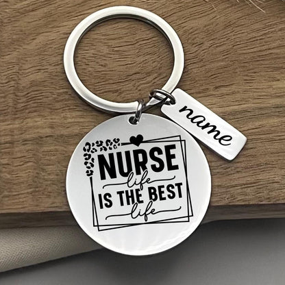 Personalized Nurse Keychain: Stainless Steel Appreciation Gift