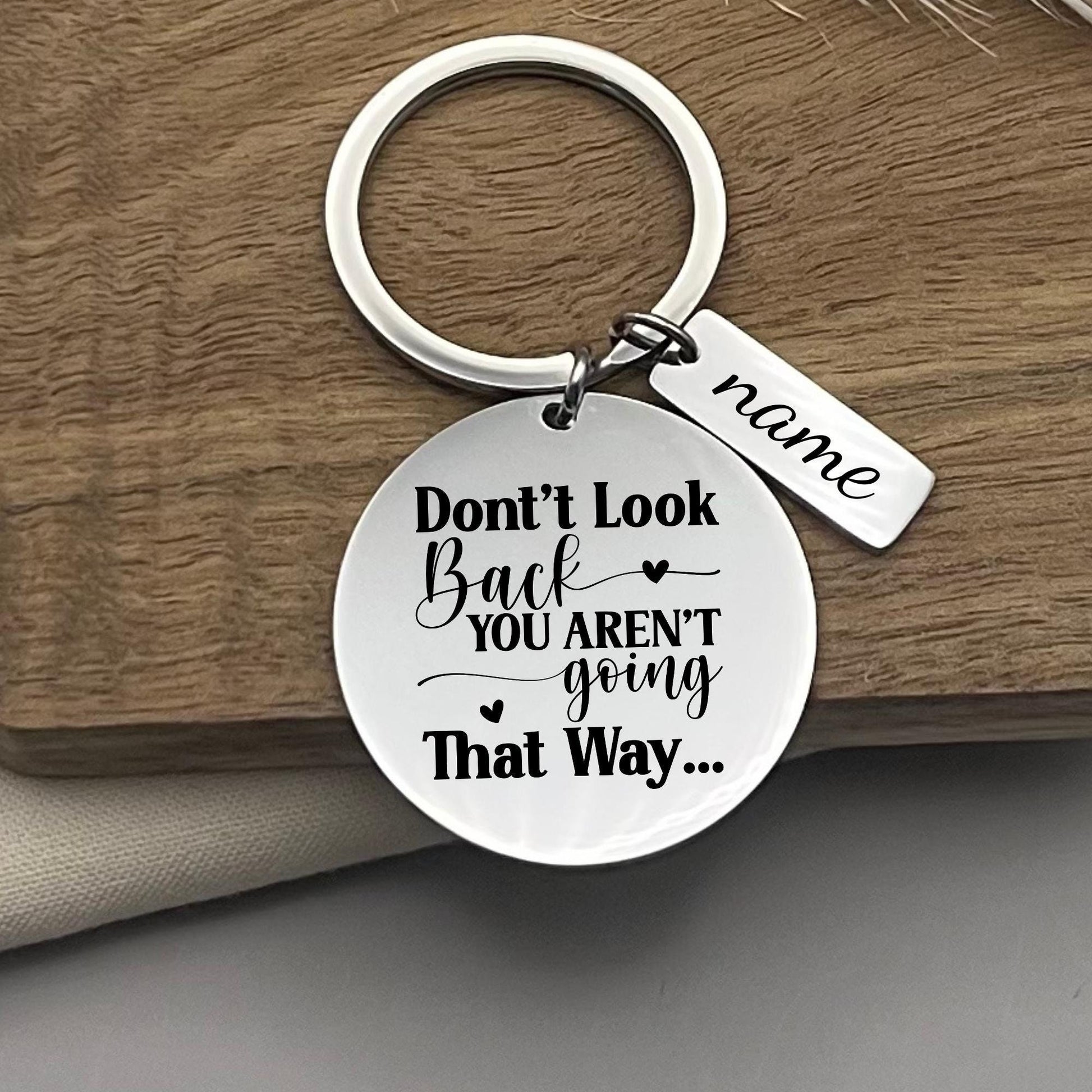 Personalized Stainless Steel Keychain: Engraved Inspirational Gift