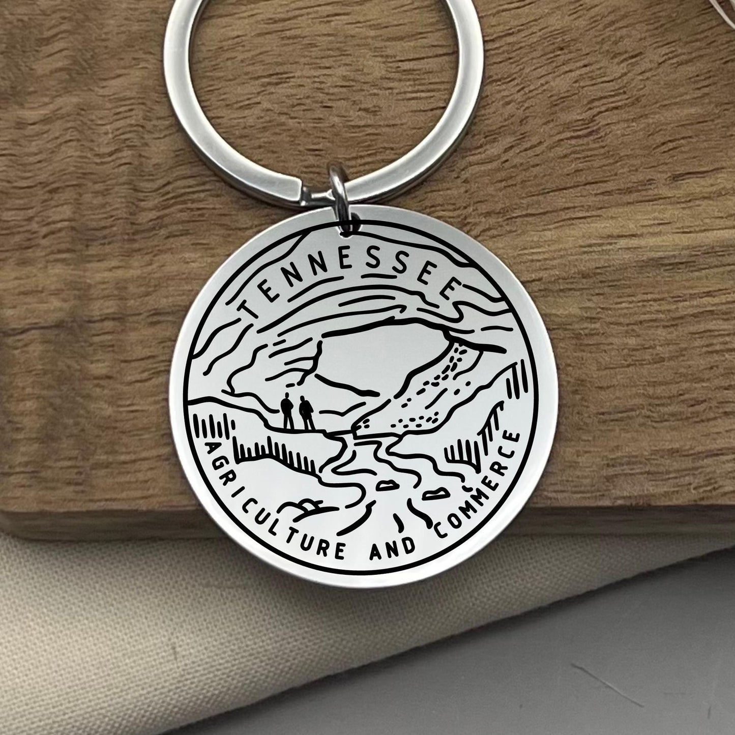 Custom Tennessee State Keychain: Personalized Stainless Steel Gift