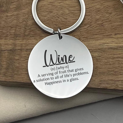 Personalized Wine Definition Keychain - Funny Wine Lover Gift