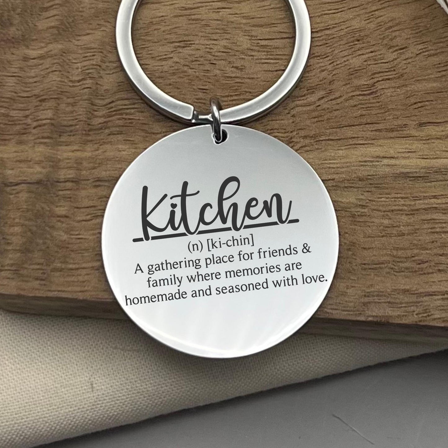 Personalized Kitchen Definition Stainless Steel Keychain - Chef Gift