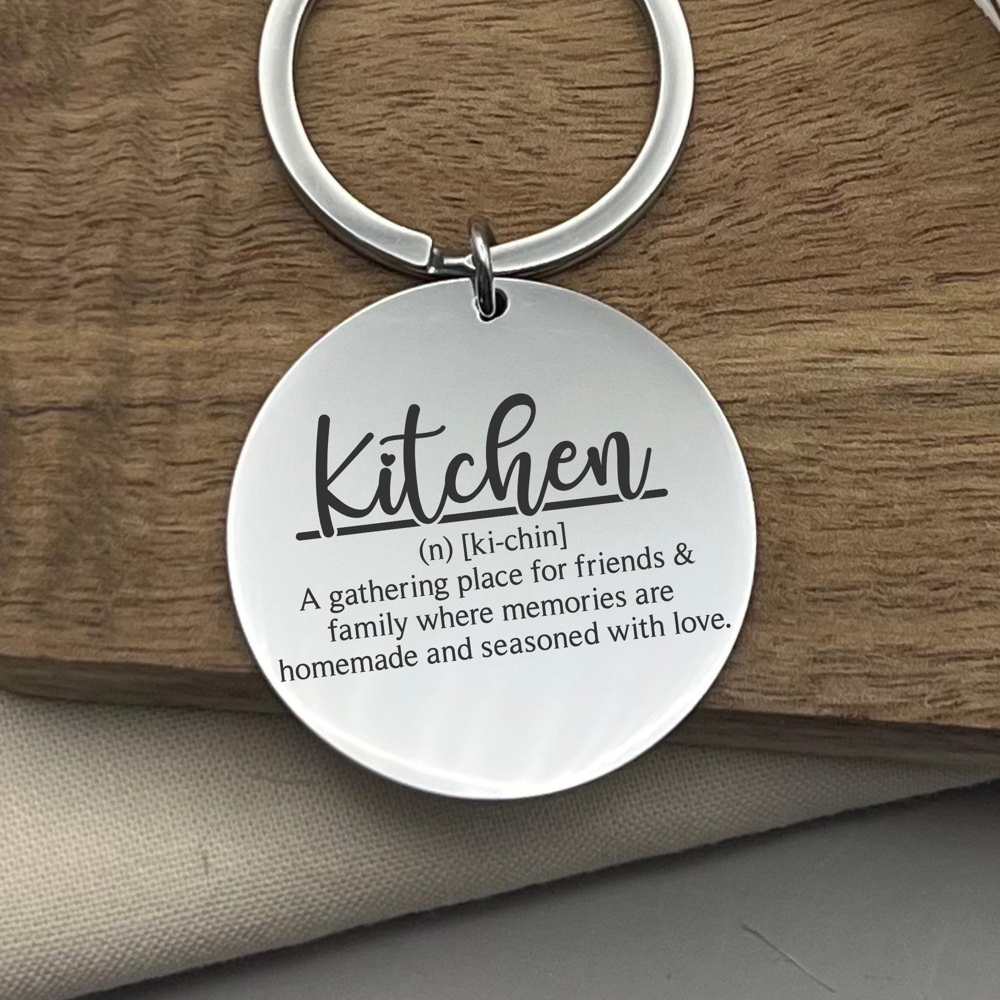 Personalized Kitchen Definition Stainless Steel Keychain - Chef Gift