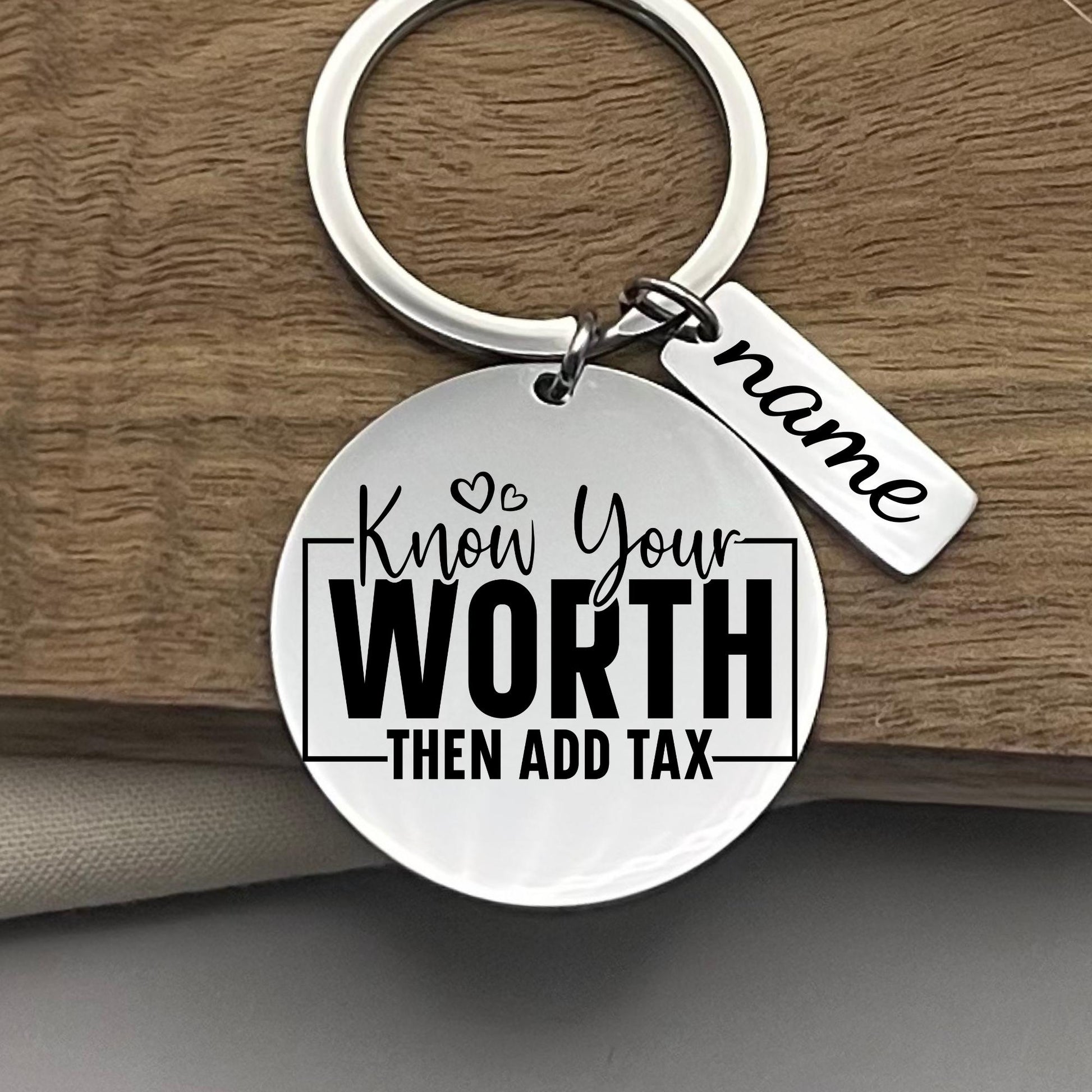 Personalized Inspirational Keychain: 'Know Your Worth' Stainless Steel Reminder